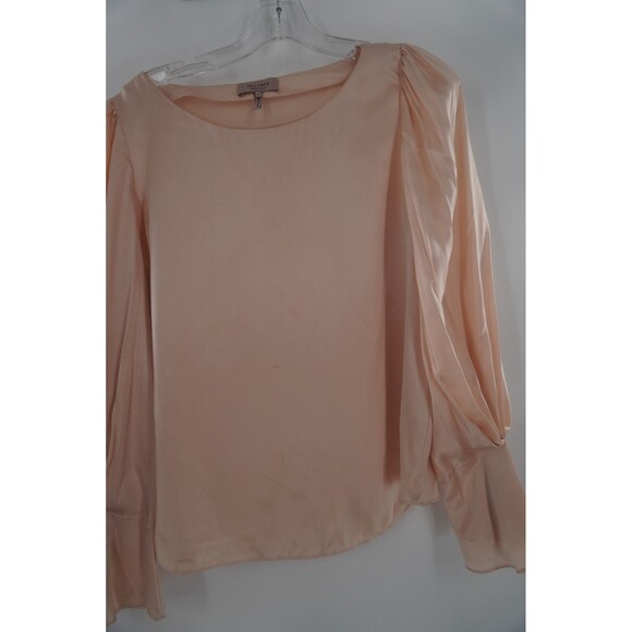 Lafayette 148 Women Shell Flower Silk Blouse NWT Peach Blush Pink Top Size S NWT - Picture 10 of 11
